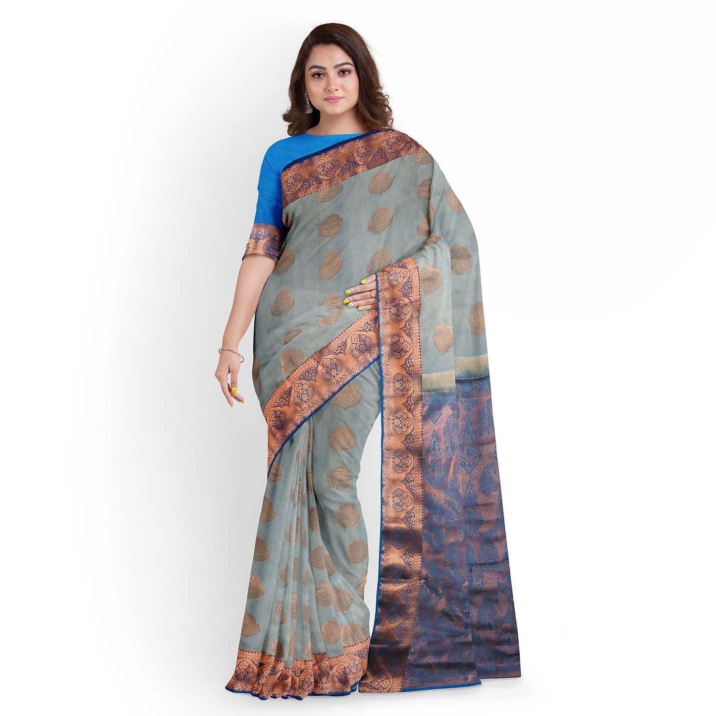 Kanchipuram Half Mix Rich Silk Saree