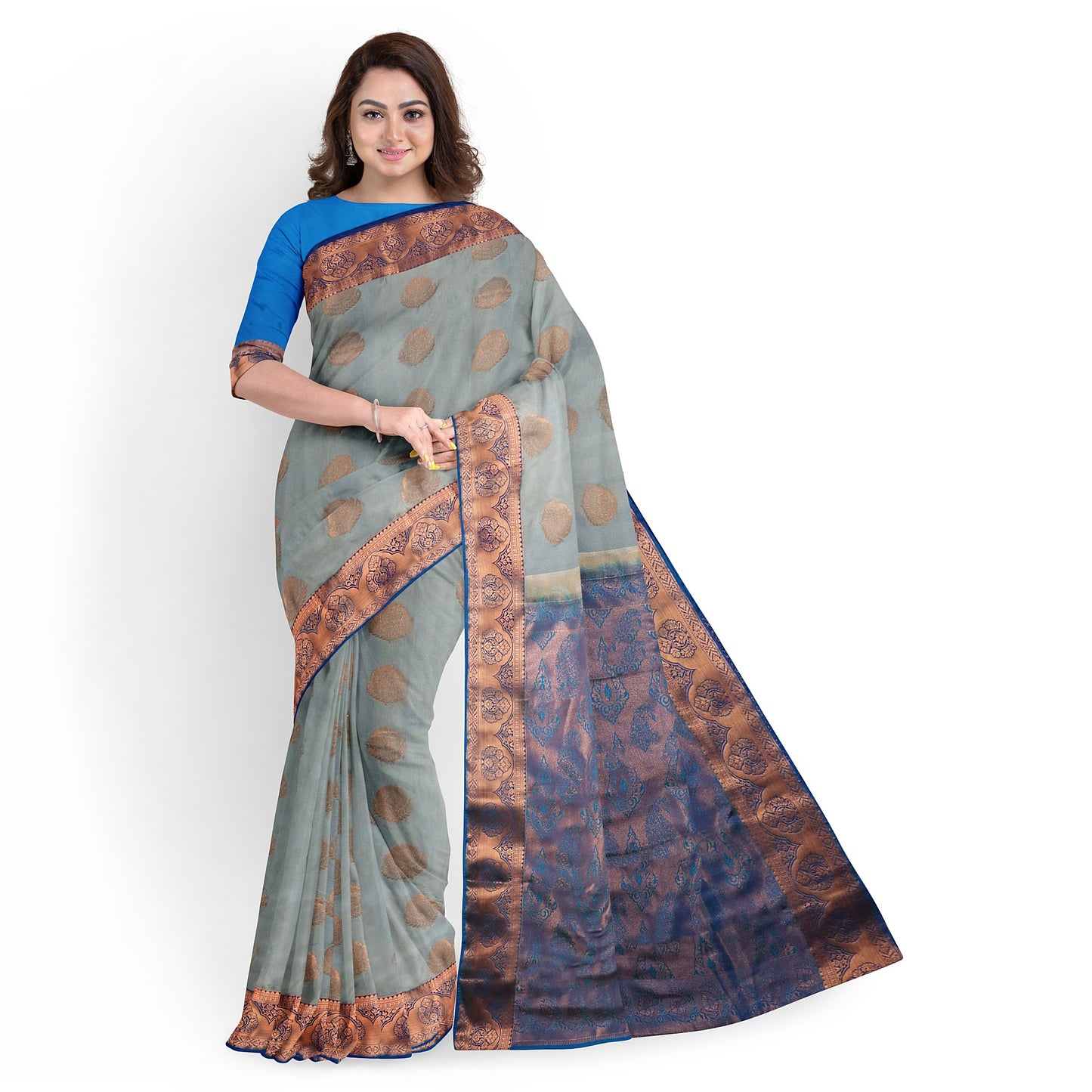 Kanchipuram Half Mix Rich Silk Saree