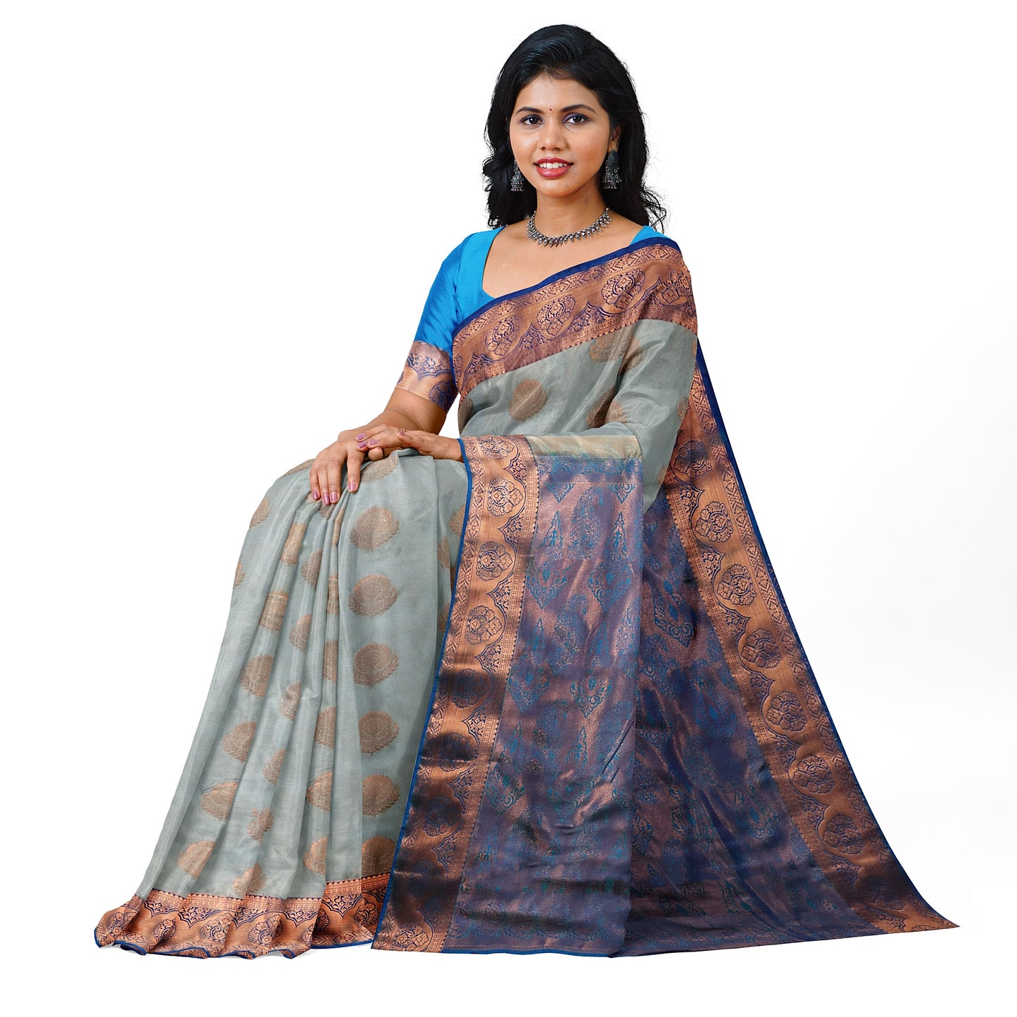 Kanchipuram Half Mix Rich Silk Saree