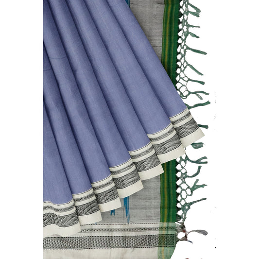 Ilkal Handloom Plain Pure Cotton Silk Saree