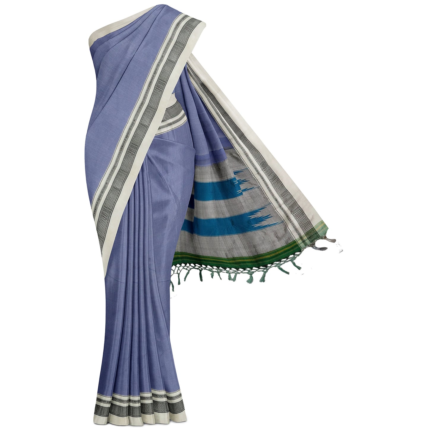 Ilkal Handloom Plain Pure Cotton Silk Saree
