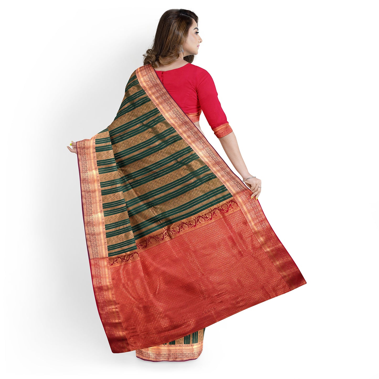 Kanchipuram Half Mix Rich Silk Saree