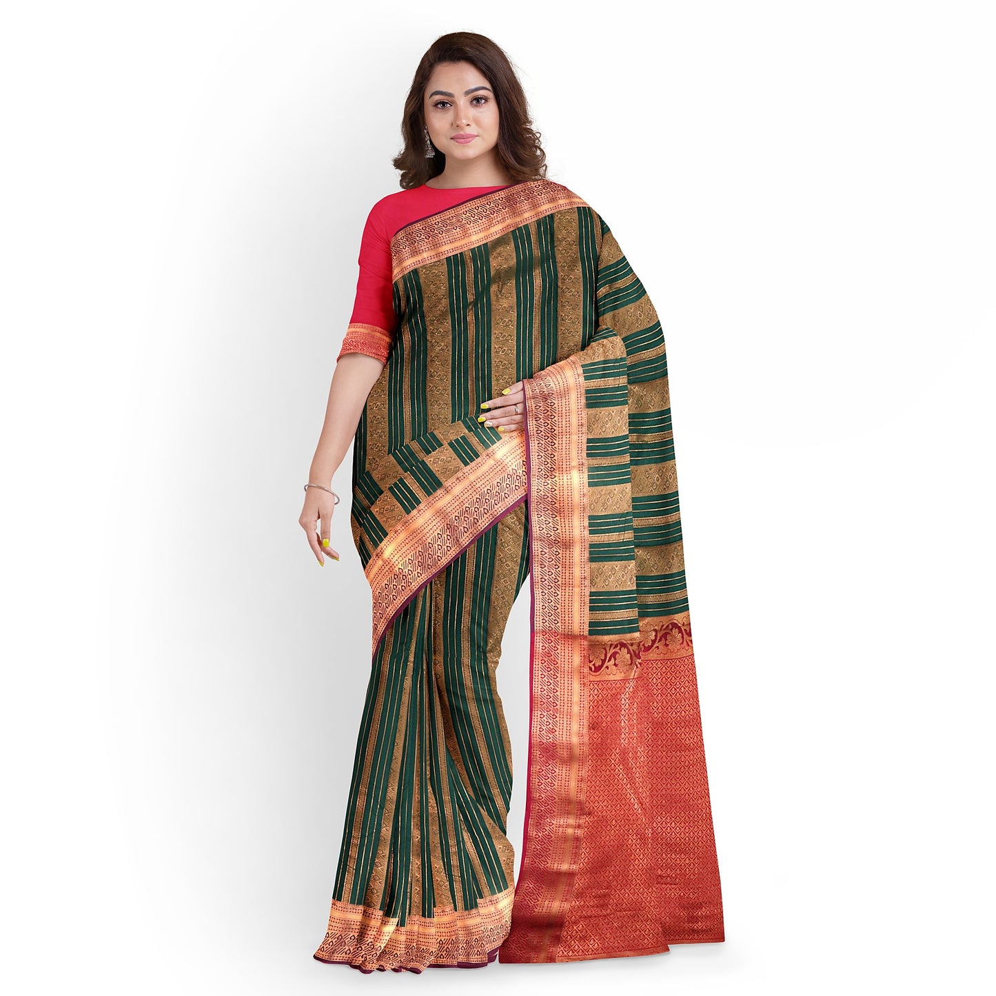Kanchipuram Half Mix Rich Silk Saree
