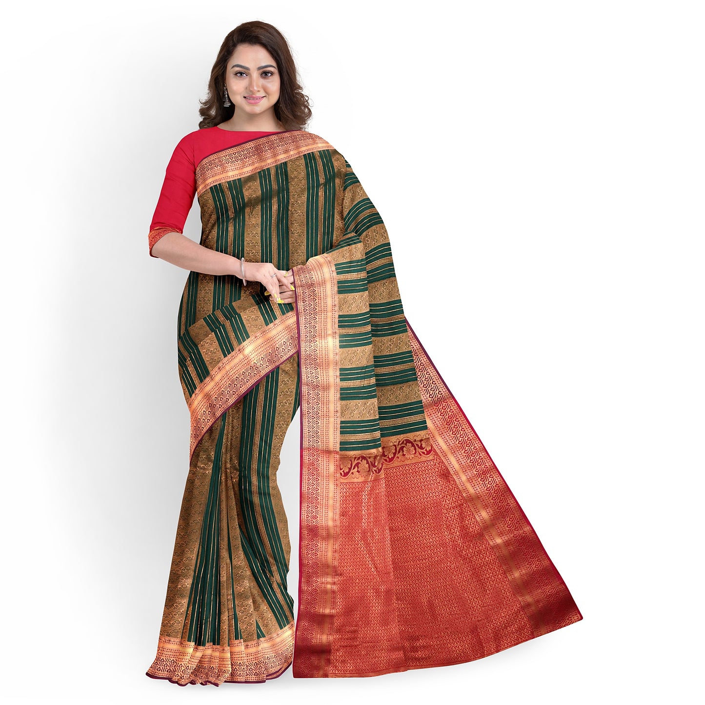 Kanchipuram Half Mix Rich Silk Saree