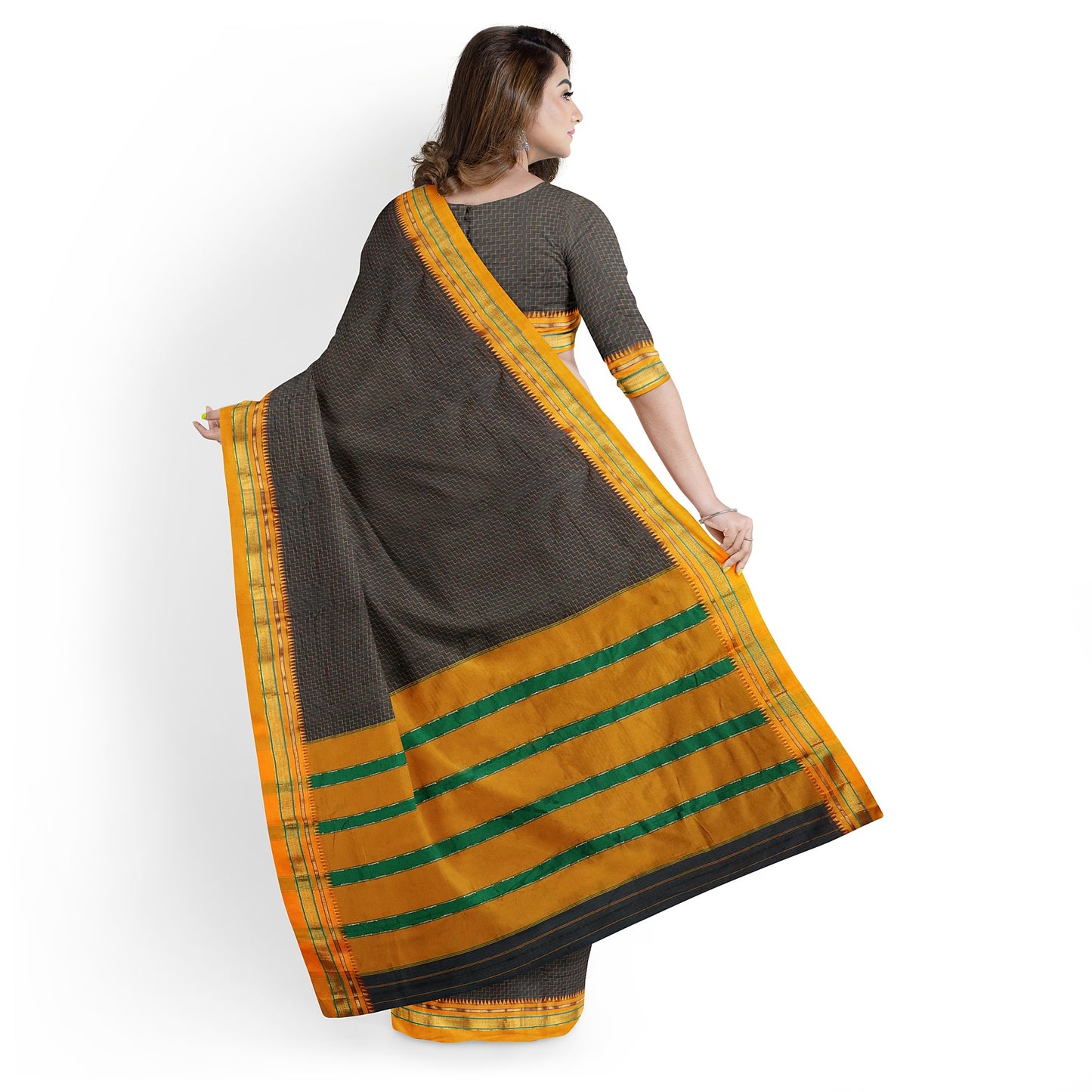 Ilkal Zig Zag Cotton Silk Saree