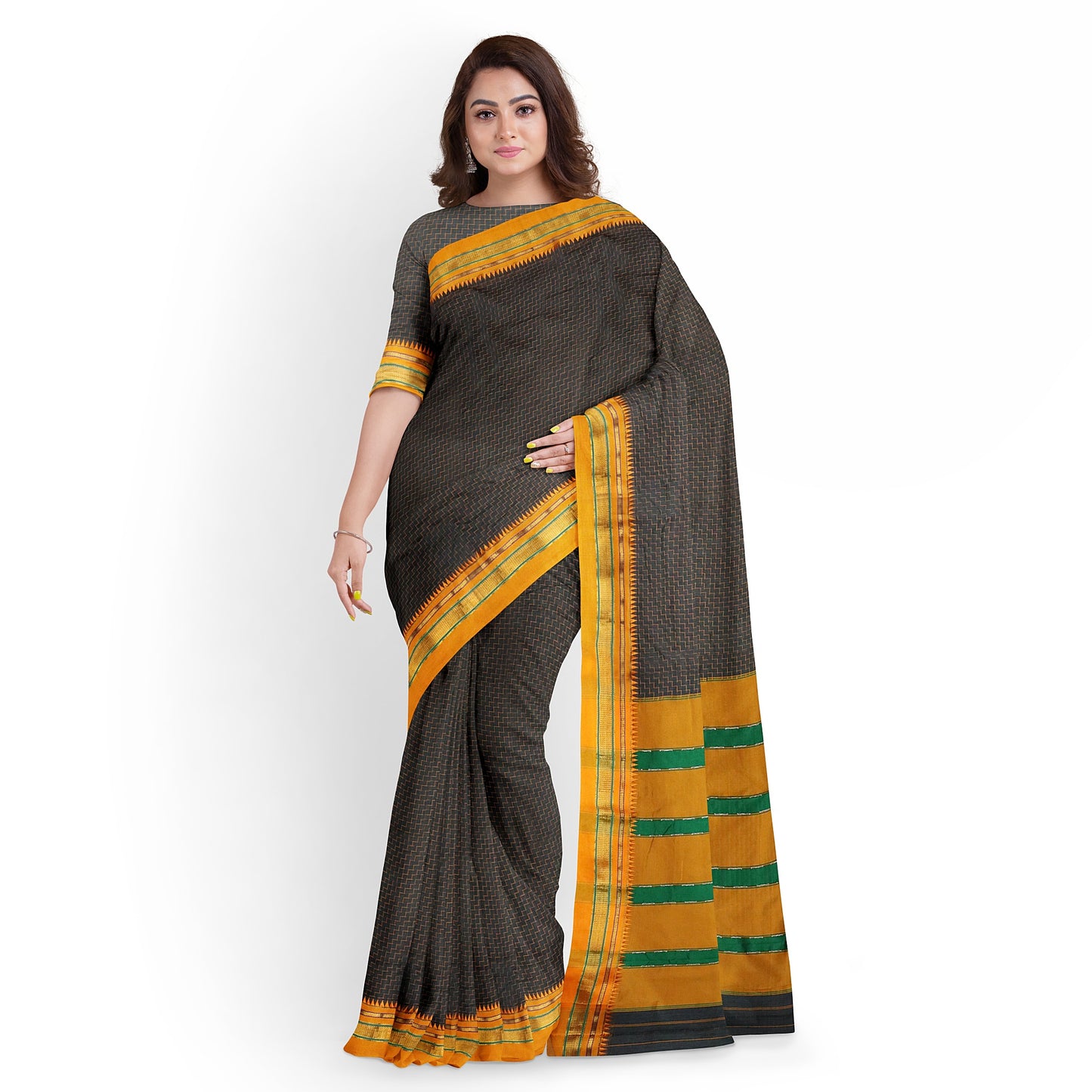 Ilkal Zig Zag Cotton Silk Saree