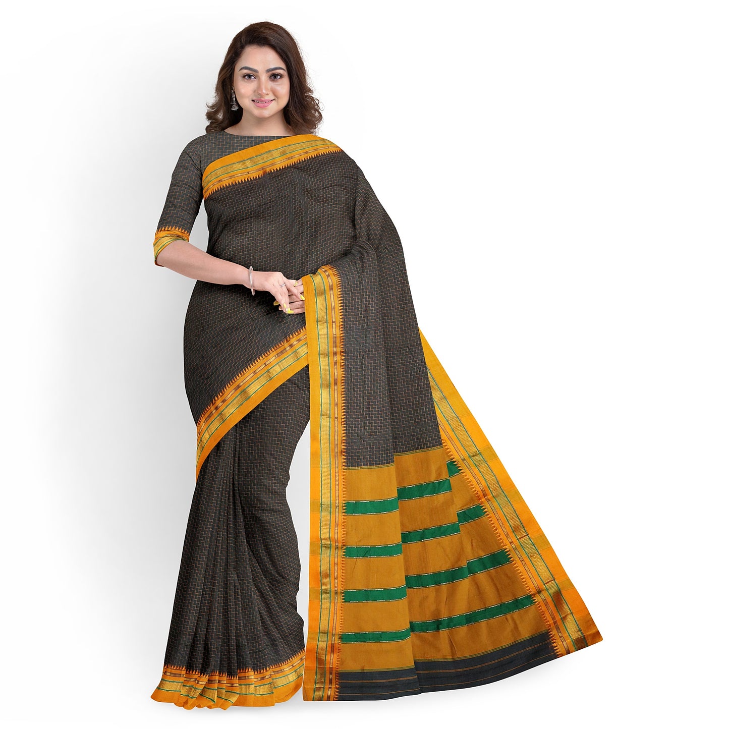 Ilkal Zig Zag Cotton Silk Saree