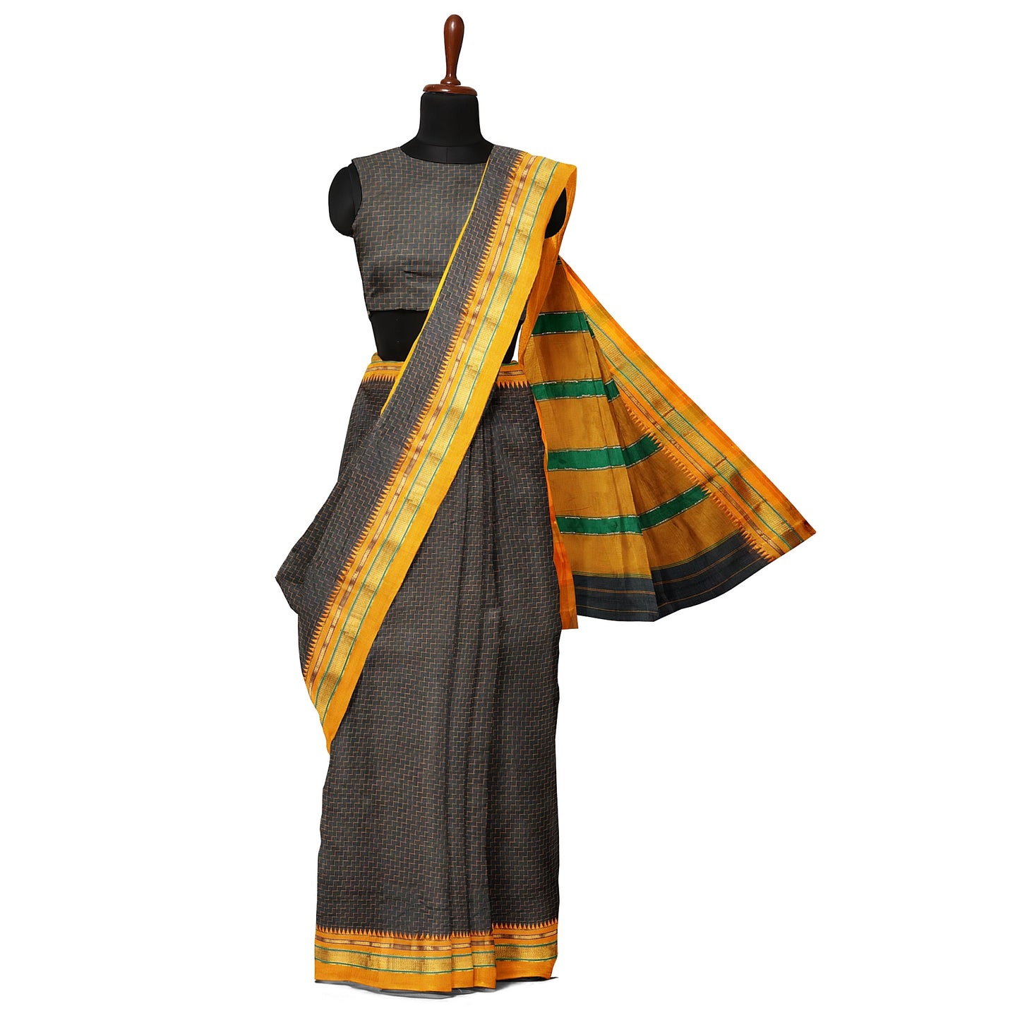 Ilkal Zig Zag Cotton Silk Saree