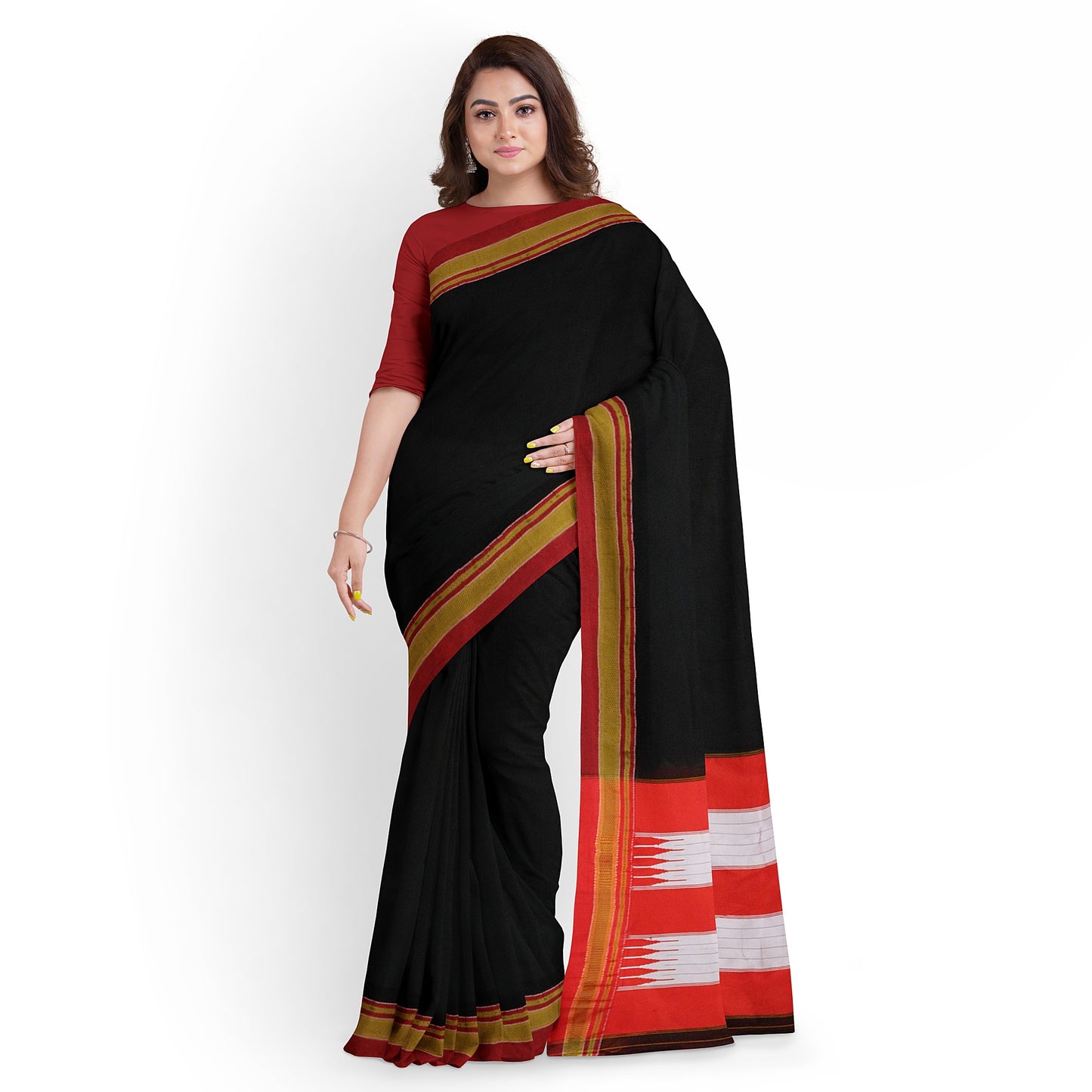 Ilkal Traditional Black Cotton Saree