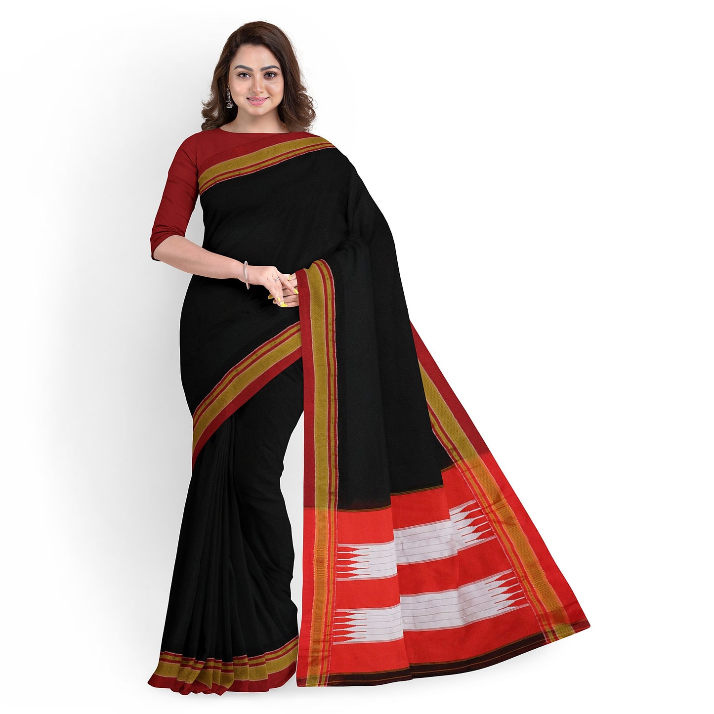 Ilkal Traditional Black Cotton Saree