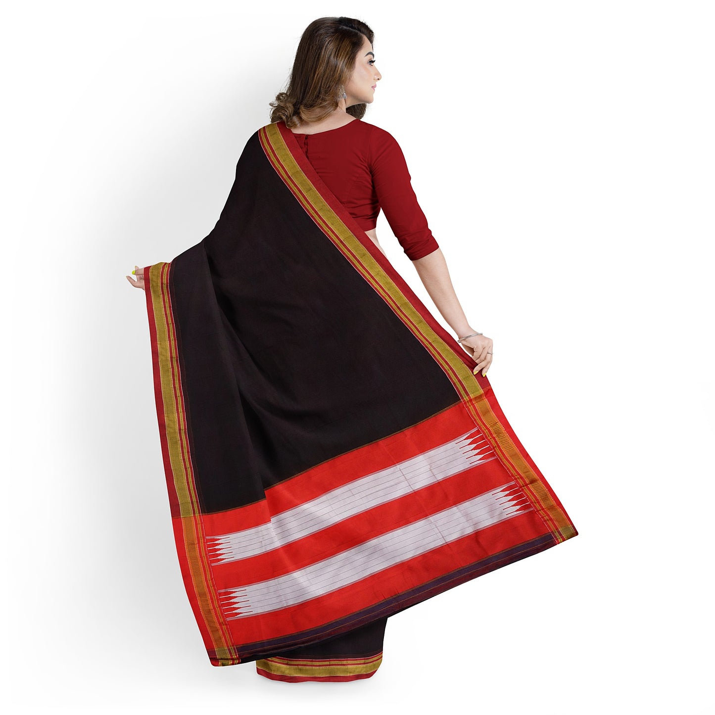 Ilkal Traditional Brown Cotton Saree