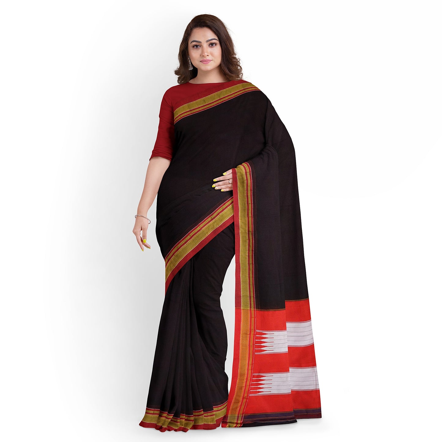Ilkal Traditional Brown Cotton Saree