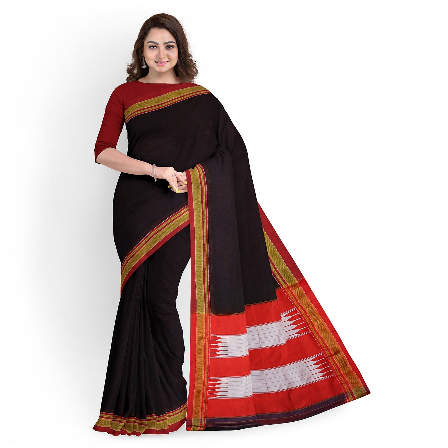 Ilkal Traditional Brown Cotton Saree
