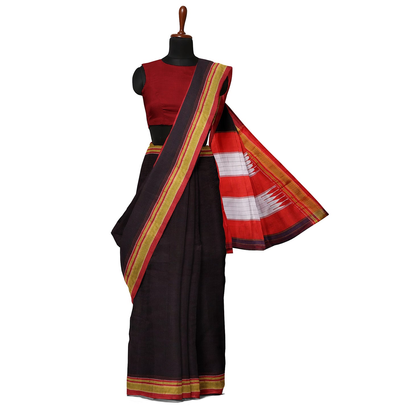 Ilkal Traditional Brown Cotton Saree