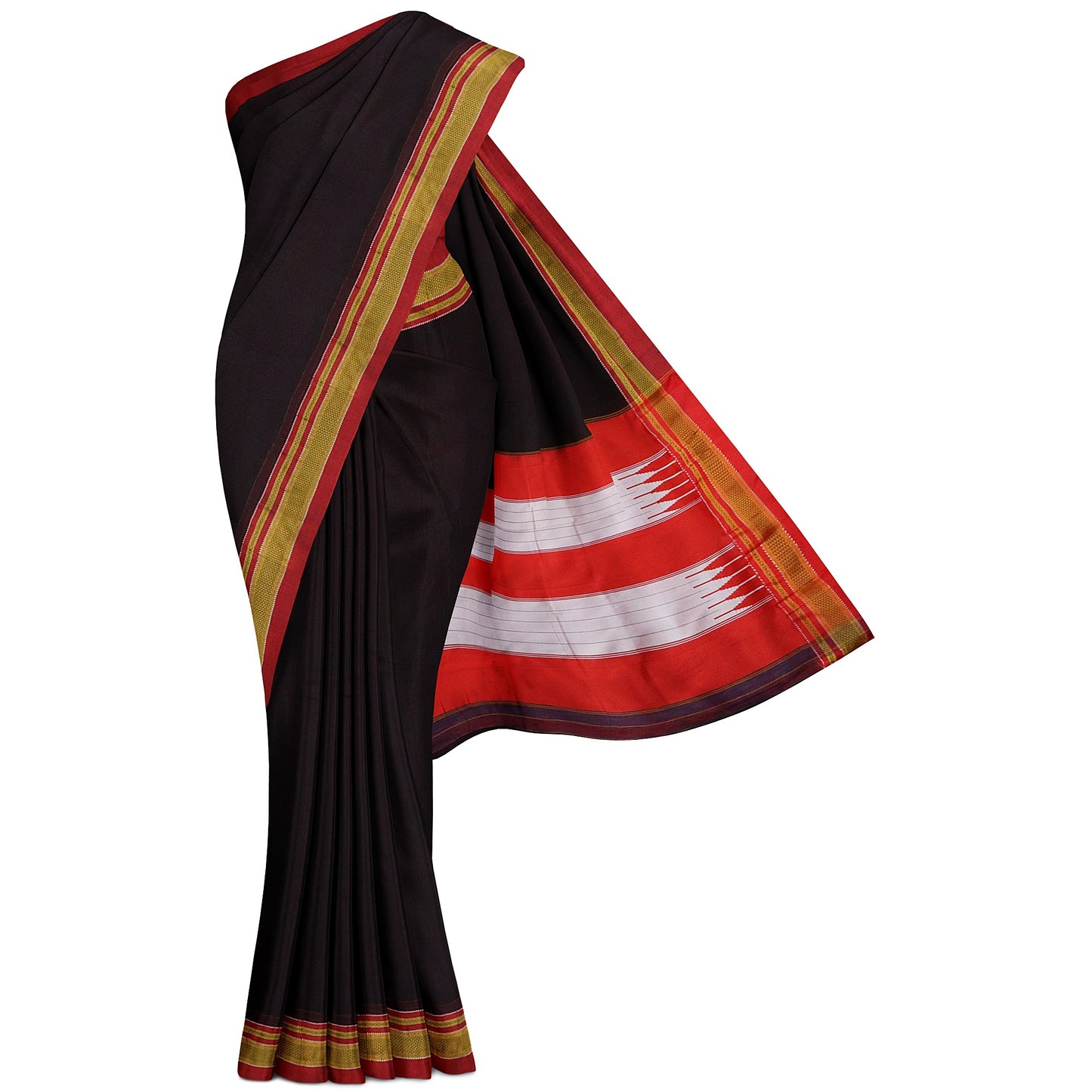 Ilkal Traditional Brown Cotton Saree