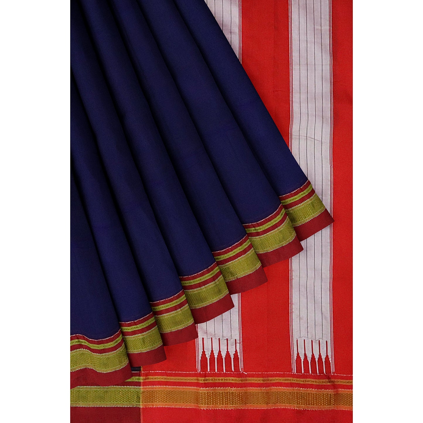 Ilkal Traditional Blue Cotton Saree