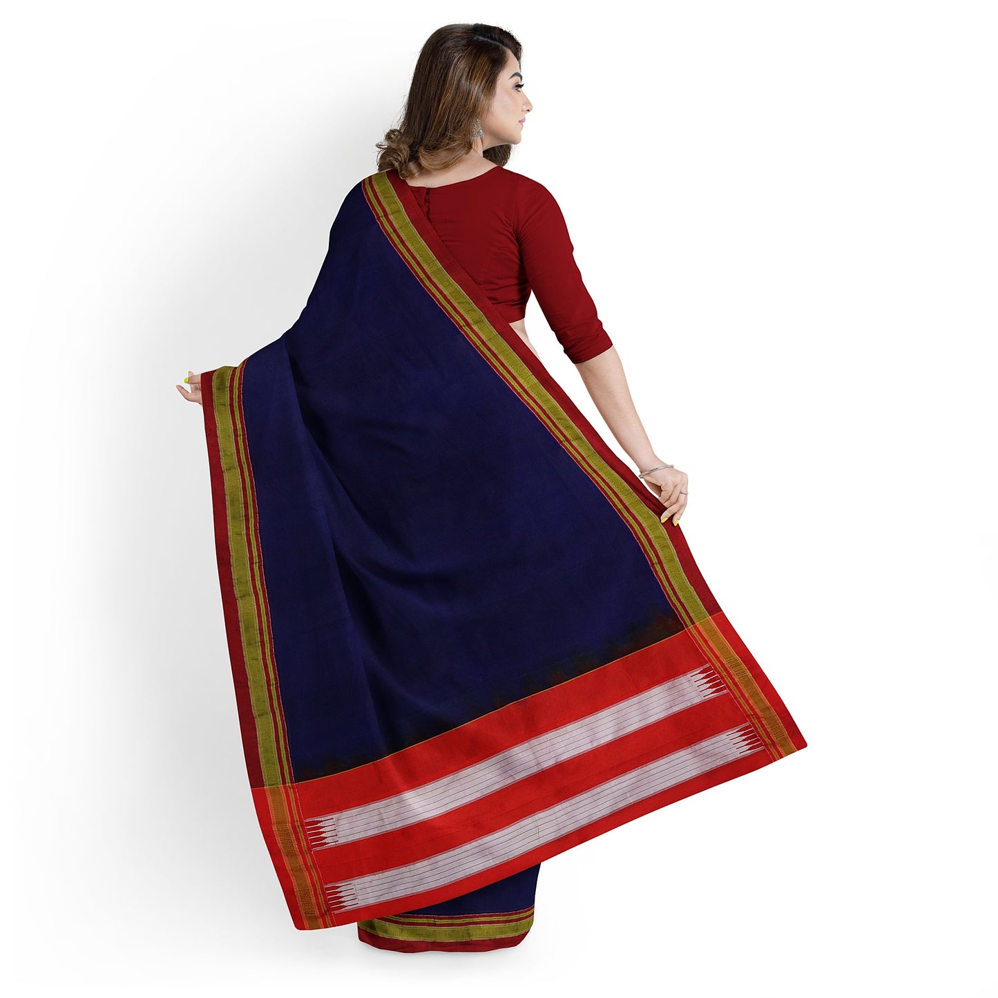 Ilkal Traditional Blue Cotton Saree