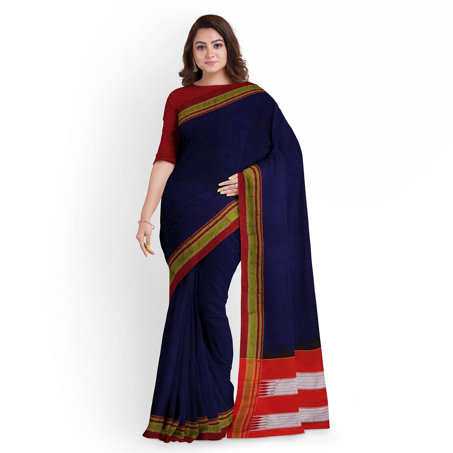 Ilkal Traditional Blue Cotton Saree