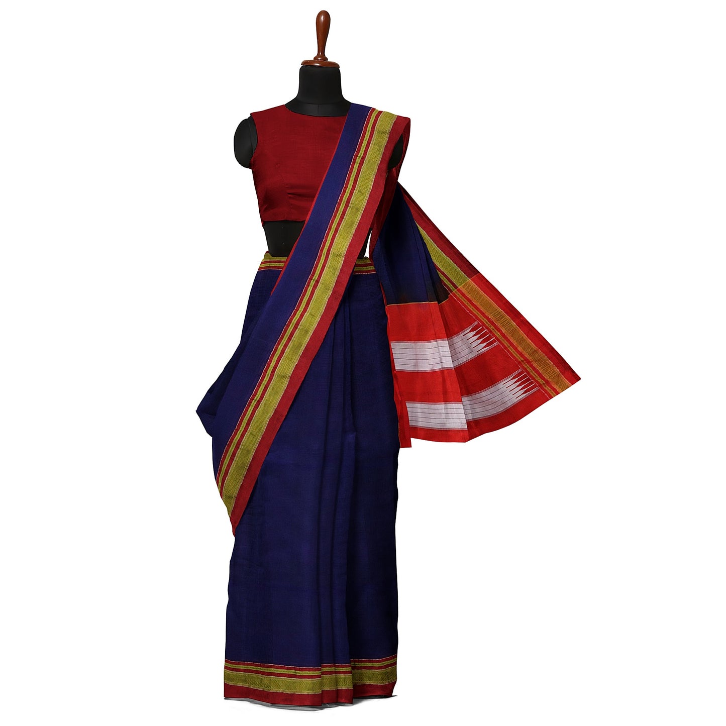 Ilkal Traditional Blue Cotton Saree