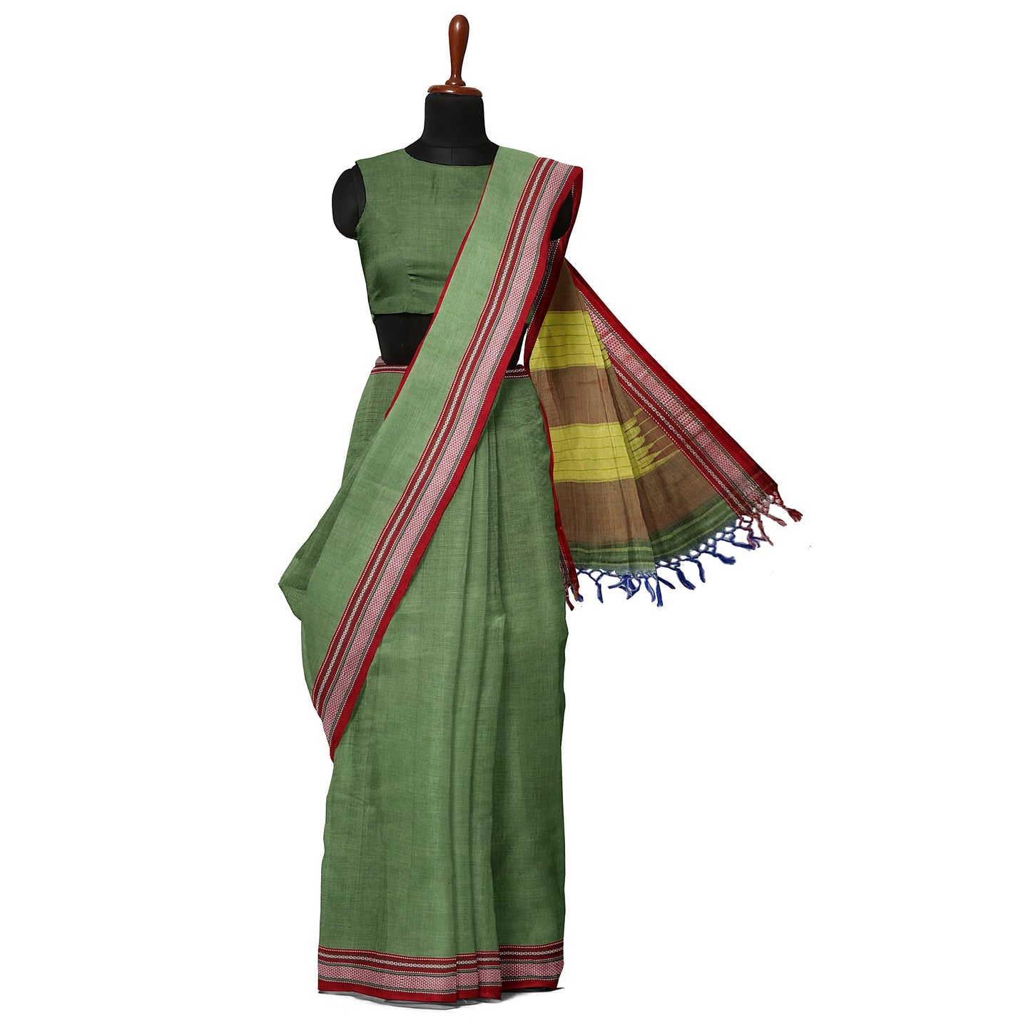 Ilkal Handloom Plain Pure Cotton Silk Saree