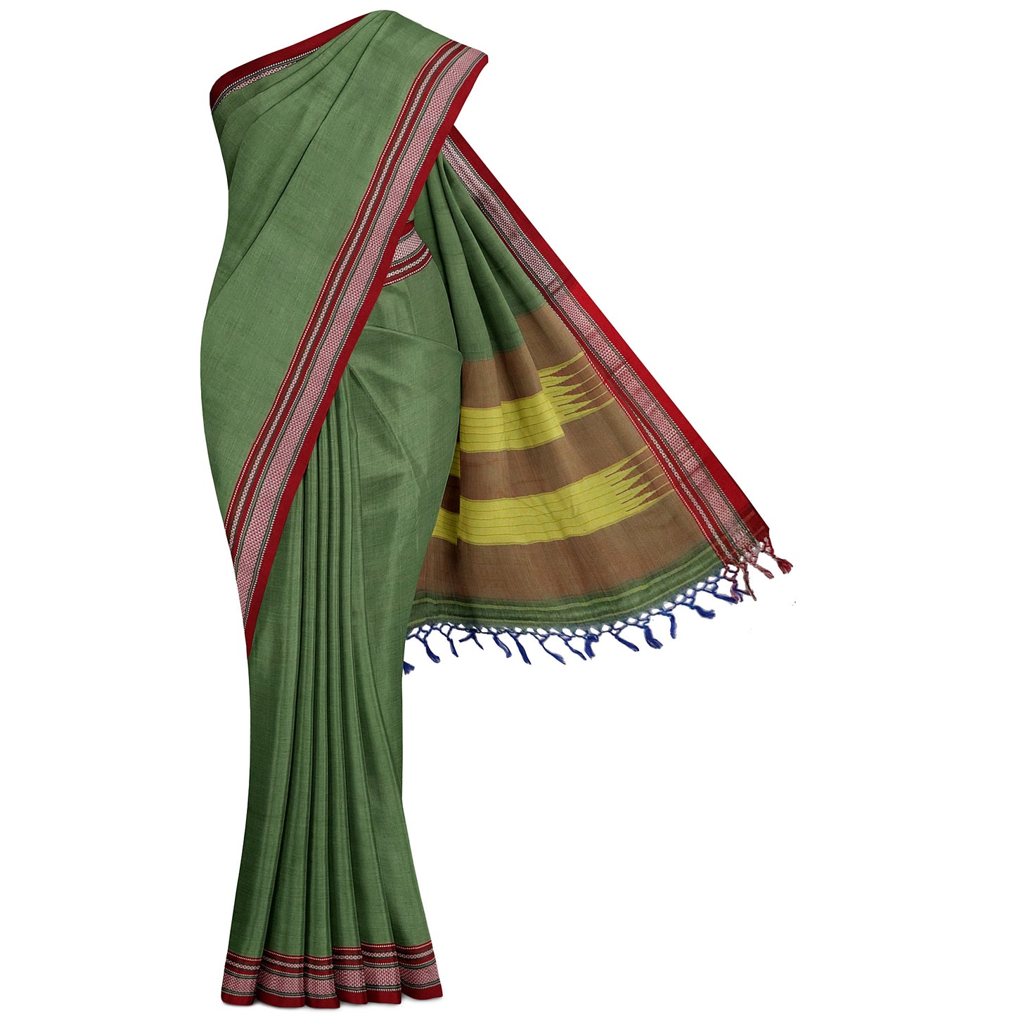 Ilkal Handloom Plain Pure Cotton Silk Saree
