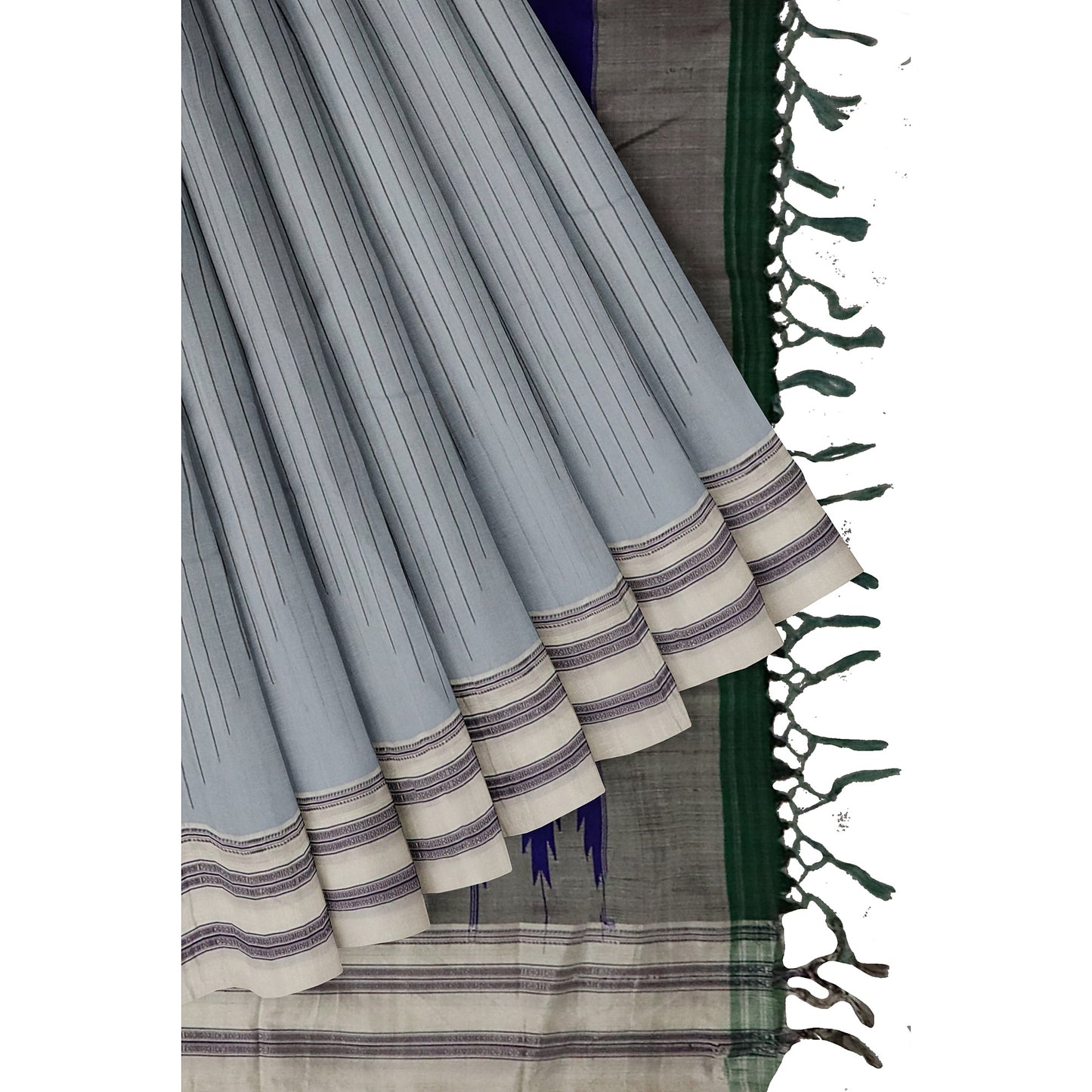 Ilkal Handloom Strip/Lining Pure Cotton Saree