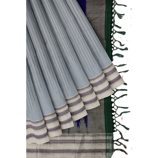 Ilkal Handloom Strip/Lining Pure Cotton Saree