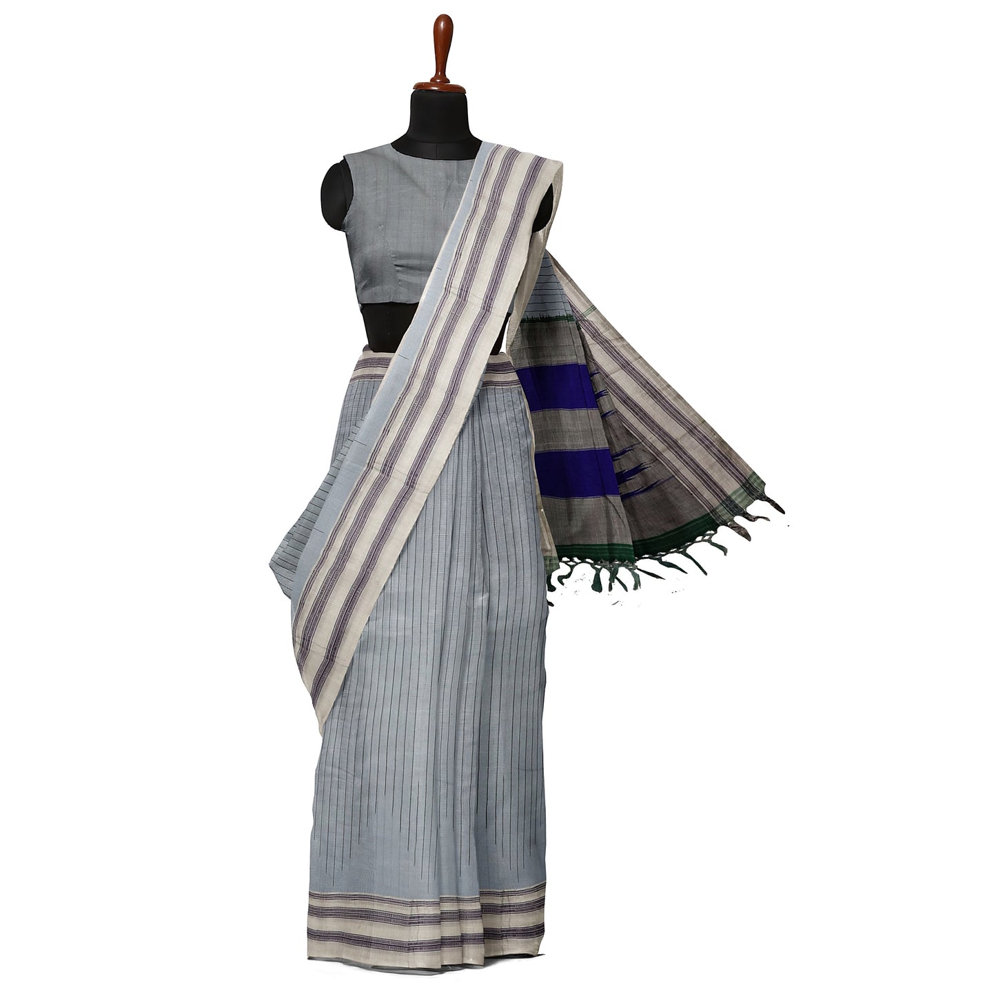 Ilkal Handloom Strip/Lining Pure Cotton Saree