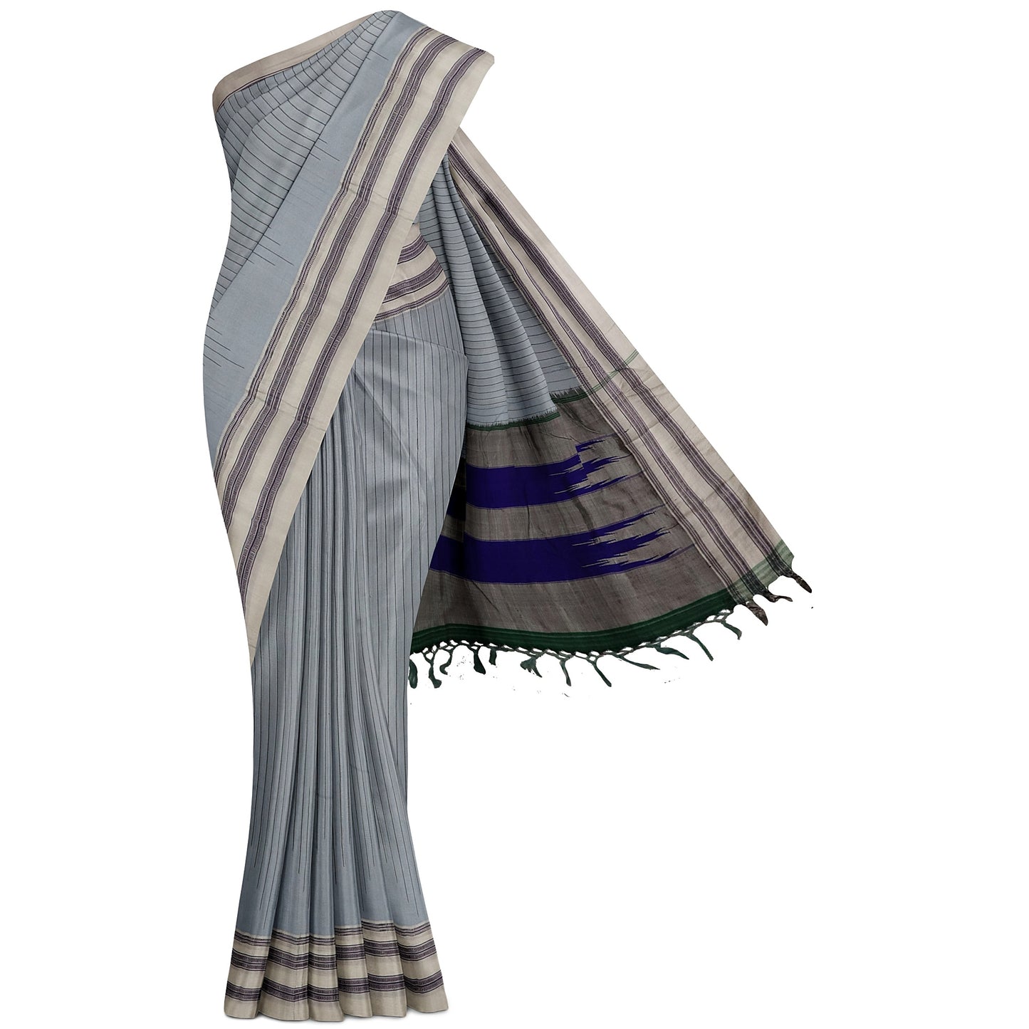 Ilkal Handloom Strip/Lining Pure Cotton Saree